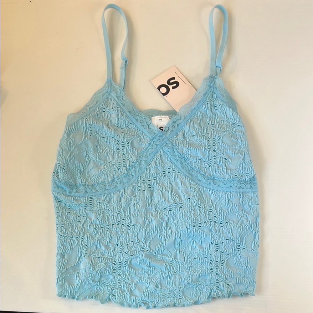 Light Blue Lace Women's Top